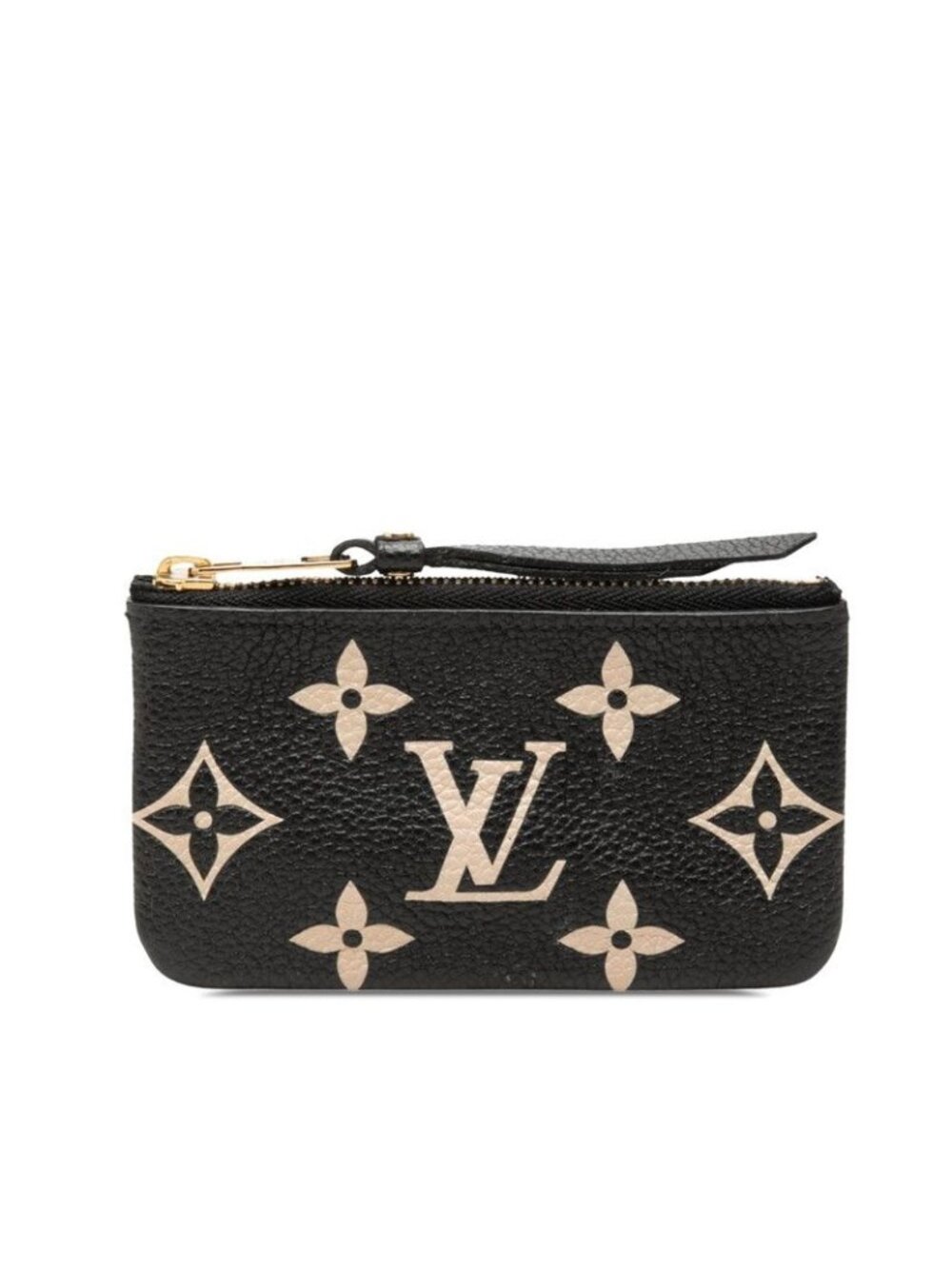 Louis Vuitton Bicolor Monogram Empreinte Pochette Cles Coin Purse Noir Black